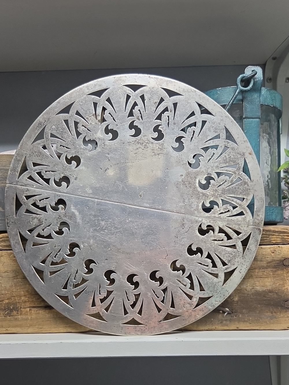 Vintage Silver Plate Expandable Trivet - Signed